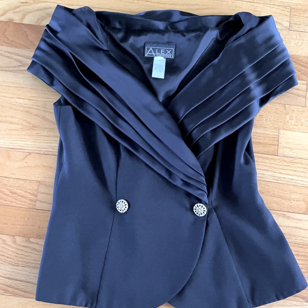 Elegant black evening blouse
